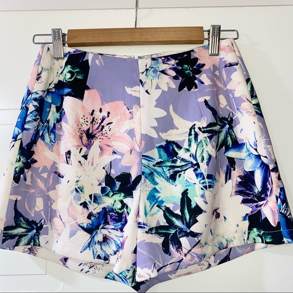 Ally Fashion | Shorts | Purple Floral 